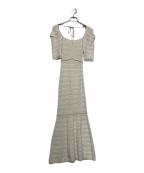 Snidelスナイデル）の古着「ツイードニットマーメイドワンピ」｜ホワイト