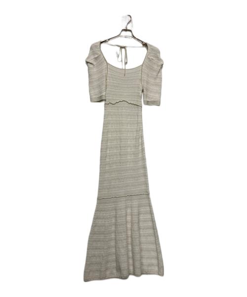 Snidel（スナイデル）Snidel (スナイデル) ツイードニットマーメイドワンピ ホワイトの古着・服飾アイテム