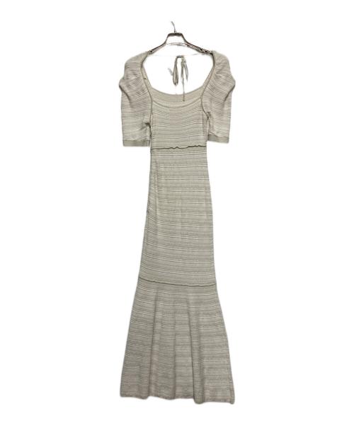 Snidel（スナイデル）Snidel (スナイデル) ツイードニットマーメイドワンピ ホワイトの古着・服飾アイテム