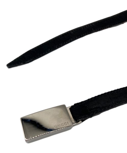 GUCCI（グッチ）GUCCI (グッチ) ハラコベルト ブラックの古着・服飾アイテム