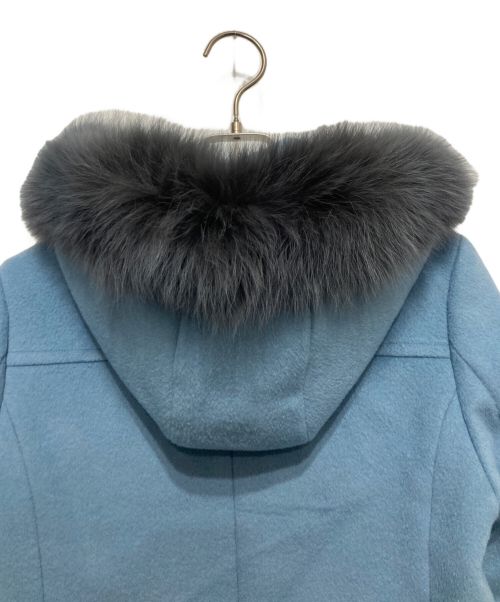 green label relaxing（グリーンレーベルリラクシング）green label relaxing (グリーンレーベルリラクシング) ファーフードダッフル風 3WAYコート ブルー サイズ:SIZE36の古着・服飾アイテム