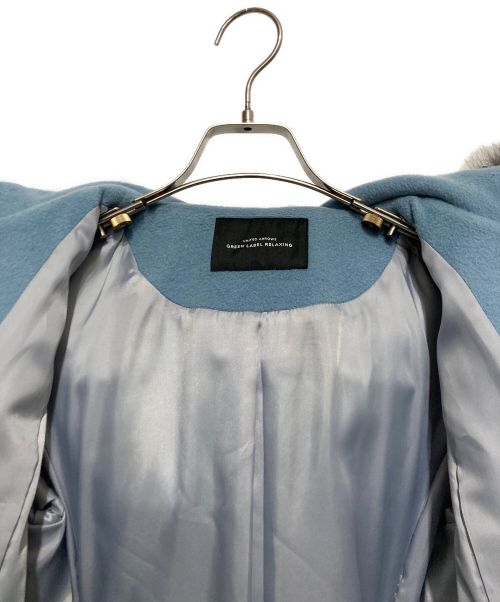 green label relaxing（グリーンレーベルリラクシング）green label relaxing (グリーンレーベルリラクシング) ファーフードダッフル風 3WAYコート ブルー サイズ:SIZE36の古着・服飾アイテム