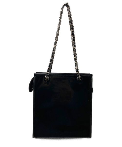 CHANEL（シャネル）CHANEL (シャネル) ココマークパテントチェーンショルダーバッグ ブラックの古着・服飾アイテム