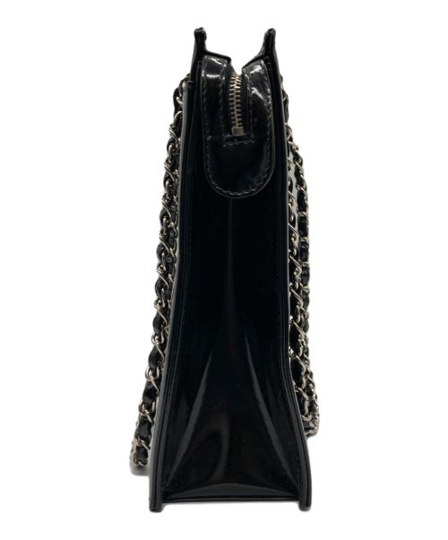 CHANEL（シャネル）CHANEL (シャネル) ココマークパテントチェーンショルダーバッグ ブラックの古着・服飾アイテム