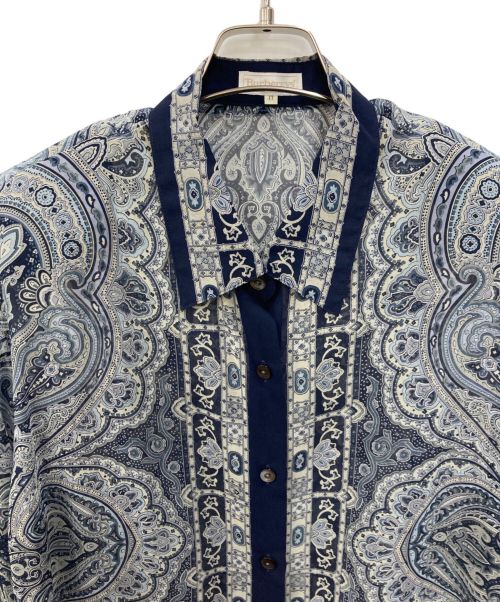 Burberry's（バーバリーズ）Burberry's (バーバリーズ) 総柄シャツ ネイビー サイズ:SIZE17の古着・服飾アイテム
