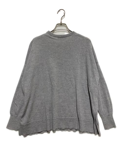 23区（ニジュウサンク）23区 (ニジュウサンク) ウーステッドウール ビックシルエット ニット グレー サイズ:SIZE38の古着・服飾アイテム