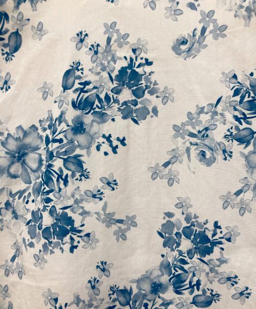 NARA CAMICIE（ナラカミーチェ）NARA CAMICIE (ナラカミーチェ) フラワープリントブザム切替コットン七分袖シャツ ホワイト サイズ:SIZE 0の古着・服飾アイテム