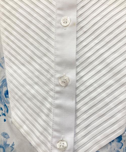 NARA CAMICIE（ナラカミーチェ）NARA CAMICIE (ナラカミーチェ) フラワープリントブザム切替コットン七分袖シャツ ホワイト サイズ:SIZE 0の古着・服飾アイテム