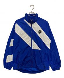 F.C.R.B.（エフシーレアルブリストル）の古着「F.C.R.B. STAND COLLAR STRIPE JACKET　ナイロンジップアップジャケット」｜ブルー