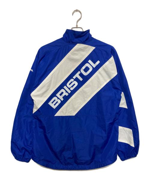 F.C.R.B.（エフシーレアルブリストル）F.C.R.B. (エフシーレアルブリストル) F.C.R.B. STAND COLLAR STRIPE JACKET　ナイロンジップアップジャケット ブルー サイズ:Lの古着・服飾アイテム