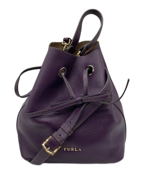 FURLA（フルラ）FURLA (フルラ) レザーショルダーバッグ パープルの古着・服飾アイテム