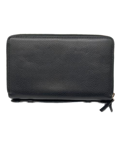 GUCCI（グッチ）GUCCI (グッチ) ラウンドファスナードキュメントケース ブラックの古着・服飾アイテム