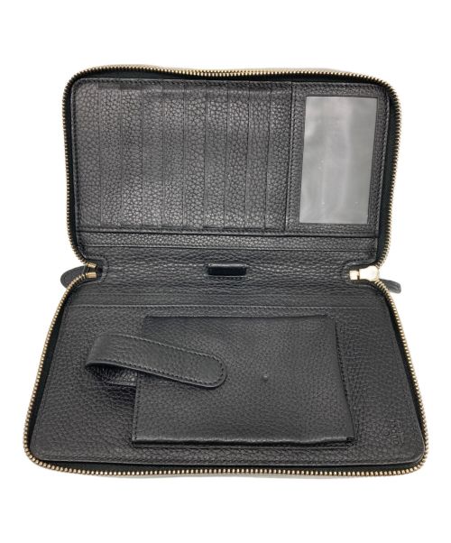 GUCCI（グッチ）GUCCI (グッチ) ラウンドファスナードキュメントケース ブラックの古着・服飾アイテム