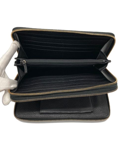 GUCCI（グッチ）GUCCI (グッチ) ラウンドファスナードキュメントケース ブラックの古着・服飾アイテム