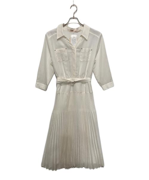 Apuweiser-riche（アプワイザーリッシェ）Apuweiser-riche (アプワイザーリッシェ) タックプリーツシャツワンピース ホワイト サイズ:1の古着・服飾アイテム