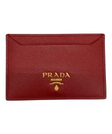 PRADA（プラダ）の古着「サフィアーノレザー カードケース」｜レッド