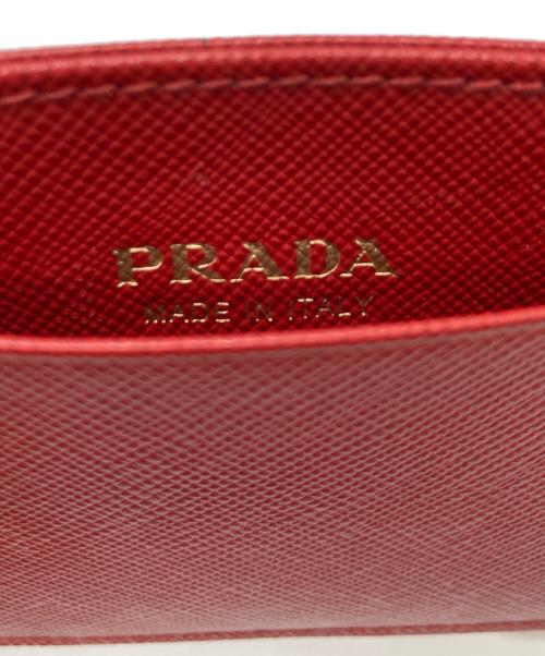 PRADA（プラダ）PRADA (プラダ) サフィアーノレザー カードケース レッドの古着・服飾アイテム