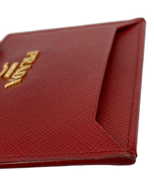 PRADA（プラダ）PRADA (プラダ) サフィアーノレザー カードケース レッドの古着・服飾アイテム