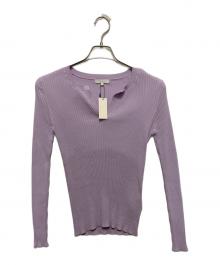 allureville（アルアバイル）の古着「キーネックリブニット」｜パープル