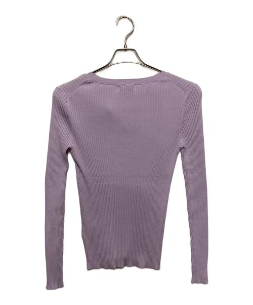 allureville（アルアバイル）allureville (アルアバイル) キーネックリブニット パープル サイズ:M 未使用品の古着・服飾アイテム