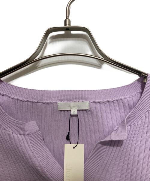 allureville（アルアバイル）allureville (アルアバイル) キーネックリブニット パープル サイズ:M 未使用品の古着・服飾アイテム