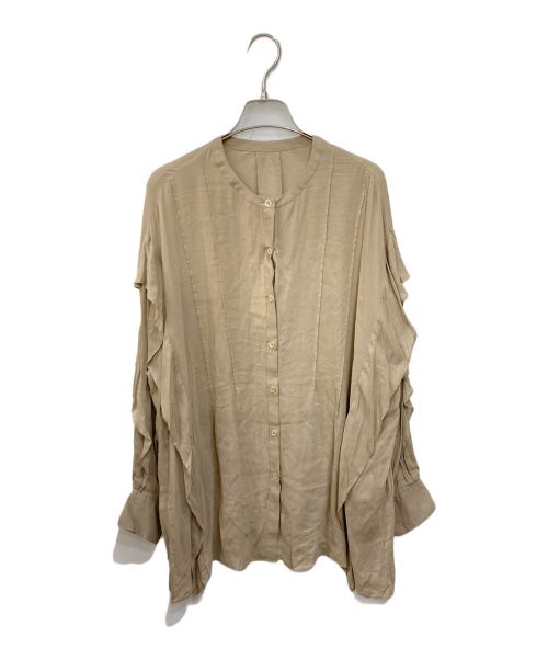 Noble（ノーブル）Noble (ノーブル) ラッフルエアリーブラウス ベージュ サイズ:FREEの古着・服飾アイテム