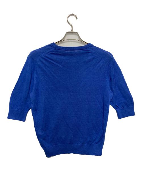 IENA（イエナ）IENA (イエナ) 5分袖リネンニット ブルー サイズ:不明の古着・服飾アイテム