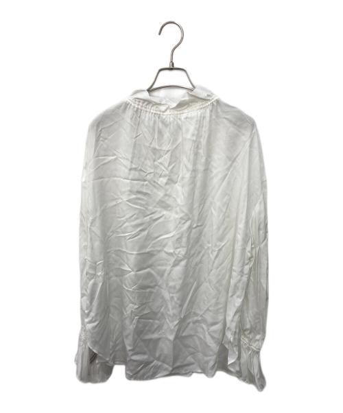 Noble（ノーブル）Noble (ノーブル) 2WAYストリングスラッフルLSブラウス ホワイト サイズ:Freeの古着・服飾アイテム