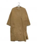 DEUXIEME CLASSEドゥーズィエム クラス）の古着「Beaverノーカラーオーバーコート」｜キャメル