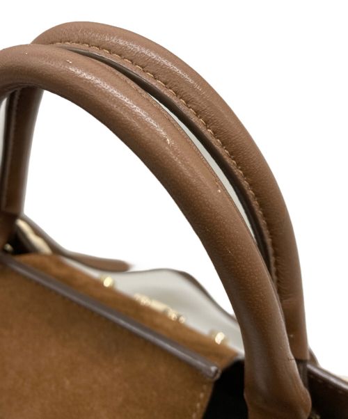 JIMMY CHOO（ジミーチュウ）JIMMY CHOO (ジミーチュウ) 2WAYラフィアバッグ ベージュ×ブラウンの古着・服飾アイテム