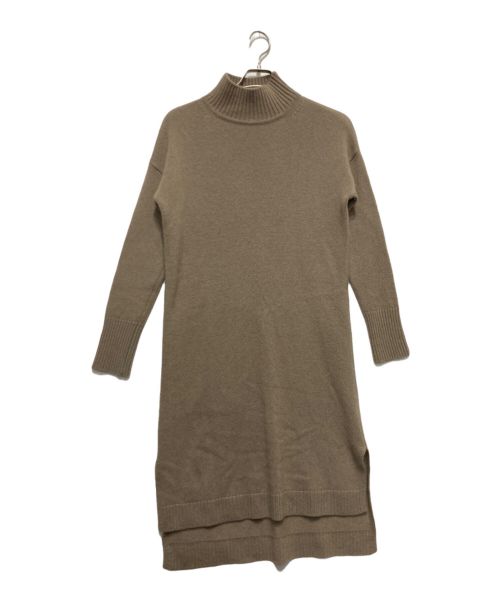 BARNEYS NEWYORK（バーニーズ・ニューヨーク）BARNEYS NEWYORK (バーニーズ・ニューヨーク) カシミヤハイネックワンピース ベージュ サイズ:Freeの古着・服飾アイテム
