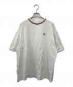 FRED PERRYフレッドペリー）の古着「ワンポイント刺繍カットソー」｜ホワイト