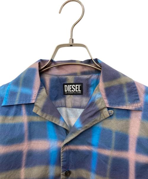 DIESEL（ディーゼル）DIESEL (ディーゼル) S-FRANK-CHECK シャツ ブルー サイズ:38の古着・服飾アイテム