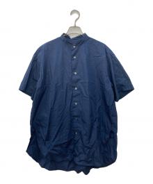 5525gallery（ゴーゴーニーゴーギャラリー）の古着「バンドカラー半袖シャツ」｜ネイビー
