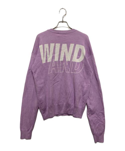 WIND AND SEA（ウィンダンシー）WIND AND SEA (ウィンダンシー) ロゴ ジャガード シルク ブレンド ニット パープル サイズ:Sの古着・服飾アイテム