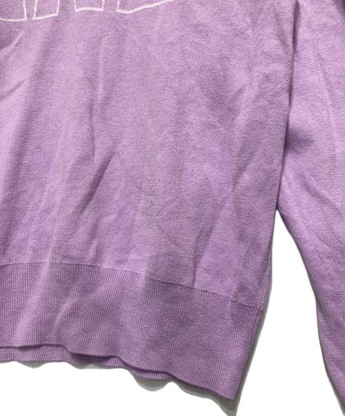 WIND AND SEA（ウィンダンシー）WIND AND SEA (ウィンダンシー) ロゴ ジャガード シルク ブレンド ニット パープル サイズ:Sの古着・服飾アイテム