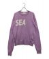 WIND AND SEA（ウィンダンシー）の古着「ロゴ ジャガード シルク ブレンド ニット」｜パープル