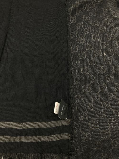 GUCCI（グッチ）GUCCI (グッチ) GGウールストール ブラックの古着・服飾アイテム