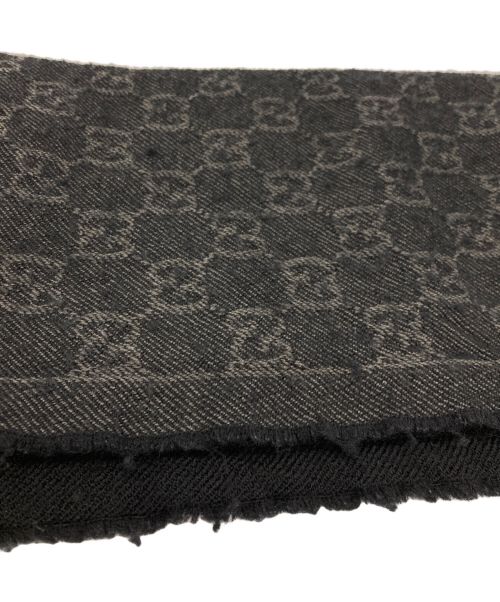 GUCCI（グッチ）GUCCI (グッチ) GGウールストール ブラックの古着・服飾アイテム