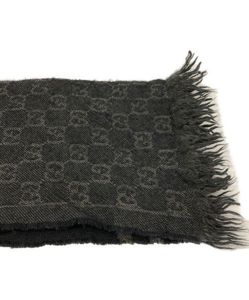 GUCCI（グッチ）GUCCI (グッチ) GGウールストール ブラックの古着・服飾アイテム