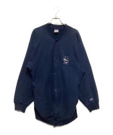 Champion REVERSE WEAVE（チャンピオン リバース ウィーブ）の古着「90’s スナップパッチカーディガン」｜ネイビー