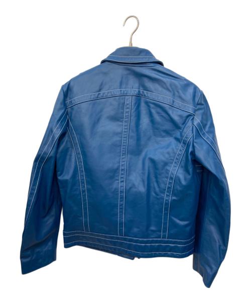 DIESEL（ディーゼル）DIESEL (ディーゼル) L-CALE レザージャケット ブルー サイズ:Sの古着・服飾アイテム