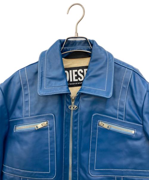 DIESEL（ディーゼル）DIESEL (ディーゼル) L-CALE レザージャケット ブルー サイズ:Sの古着・服飾アイテム