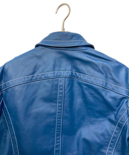 DIESEL（ディーゼル）DIESEL (ディーゼル) L-CALE レザージャケット ブルー サイズ:Sの古着・服飾アイテム