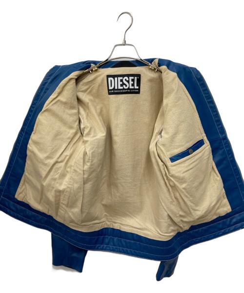DIESEL（ディーゼル）DIESEL (ディーゼル) L-CALE レザージャケット ブルー サイズ:Sの古着・服飾アイテム