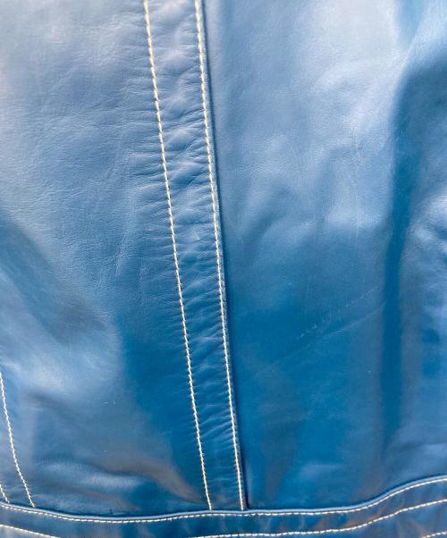 DIESEL（ディーゼル）DIESEL (ディーゼル) L-CALE レザージャケット ブルー サイズ:Sの古着・服飾アイテム