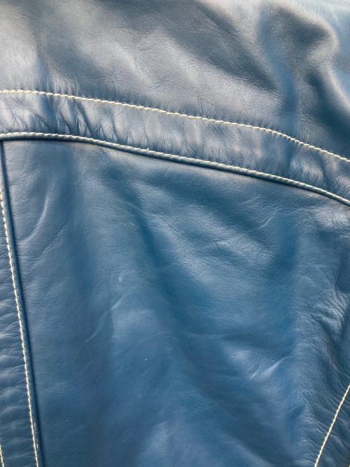 DIESEL（ディーゼル）DIESEL (ディーゼル) L-CALE レザージャケット ブルー サイズ:Sの古着・服飾アイテム