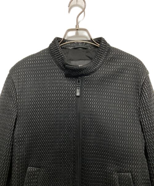 EMPORIO ARMANI（エンポリオ アルマーニ）EMPORIO ARMANI (エンポリオアルマーニ) ラムレザージャケット ブラック サイズ:SIZE 46の古着・服飾アイテム