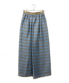 EMPORIO ARMANI（エンポリオアルマーニ）の古着「ボーダースカート」｜ブルー×ブラウン