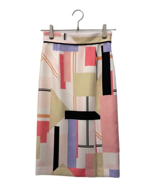 Pinky & Dianne（ピンキーアンドダイアン）Pinky & Dianne (ピンキーアンドダイアン) カラーブロックプリントスカート マルチカラー サイズ:SIZE 34の古着・服飾アイテム